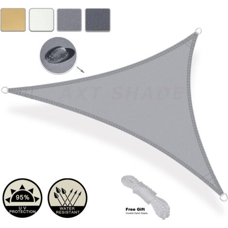 Toldo triangular YMYNY de 4 x 4 x 4 m, resistente a los rayos UV, para patio, jardín y exterior, color gris