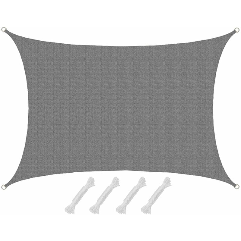 

Toldo UV 3x4 HDPE Vela de Protección Solar Rectangular Techo para Balcón Gris