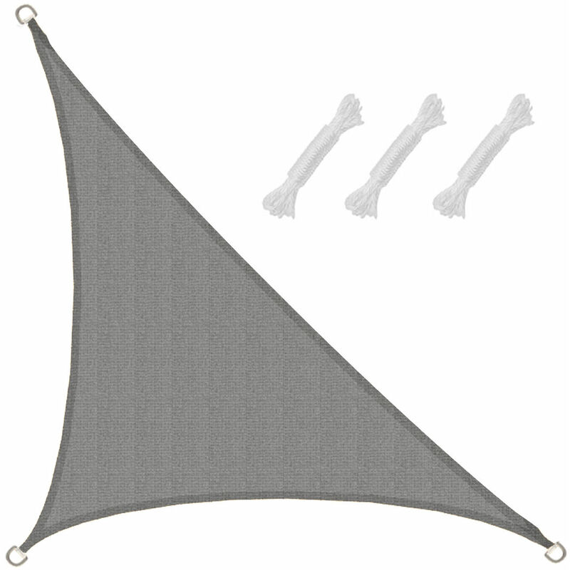 

Amanka - Toldo UV -HDPE 2.5x2.5x3.5 Vela de Protección Solar Triangular Techo Balcón Gris