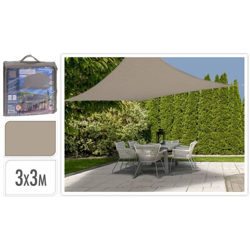 

Progarden - Toldo de tela cuadrado color arena 3x3 m - Marrón