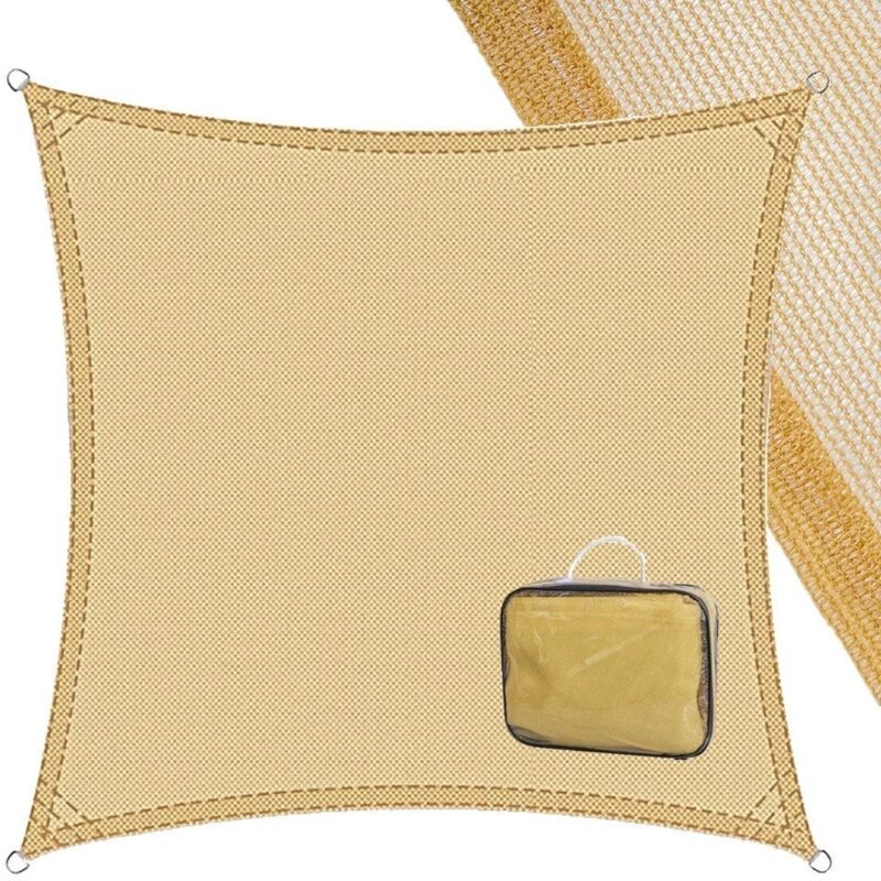 

Toldo vela cuadrado beige polietileno de 3 metros