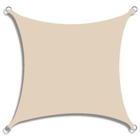 Toldo vela de 3x4 m, tejido de protección solar, transpirable, permeable al agua, para terraza, jardín, balcón, camping, rectangular, cóncavo, beige,