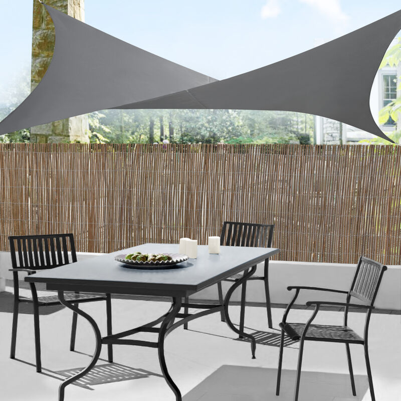 

Toldo vela de Sombra para jardín - Sombrilla - Parasol - Repelente al agua cuadrado 3m x 3m gris oscuro