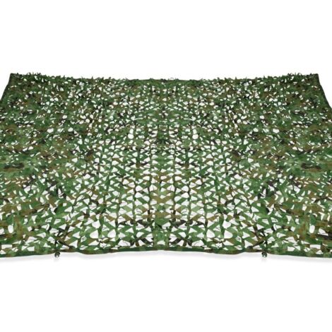 Toldo Vela De Sombra Rectangular Diseño Camuflaje 4x5 M Cuadros Verdes