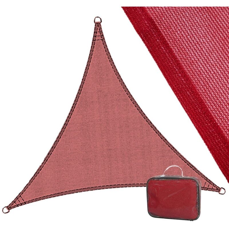 

Toldo vela de sombreo triangular burdeos de fibra HDPE de 3,5x3,5x3,5 metros