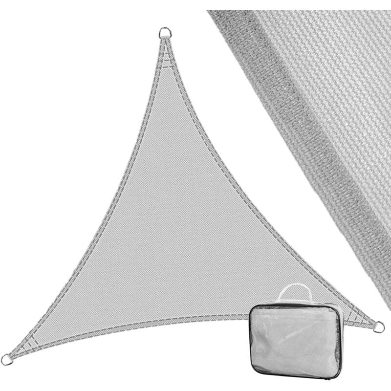 

Toldo vela de sombreo triangular gris de fibra HDPE de 3,5x3,5x3,5 metros