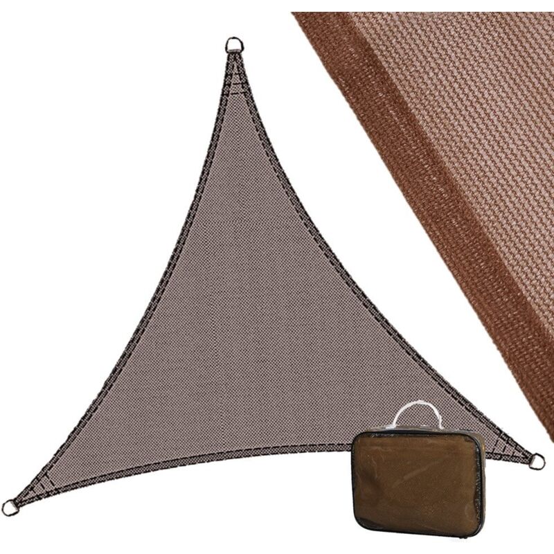 

Toldo vela de sombreo triangular marrón de fibra HDPE de 3,5x3,5x3,5 metros