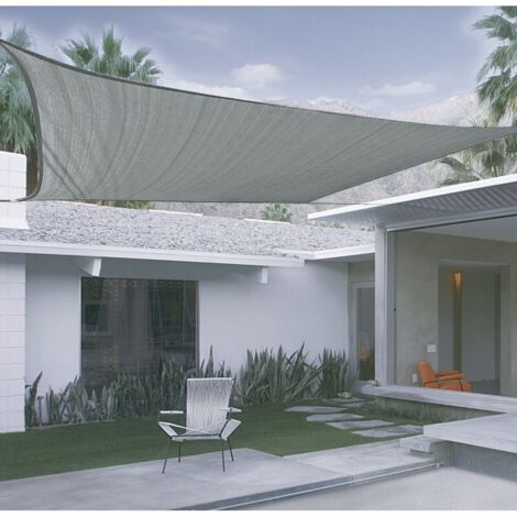 Toldo vela permeable cuadrada 3.6x3.6 m gris nortene