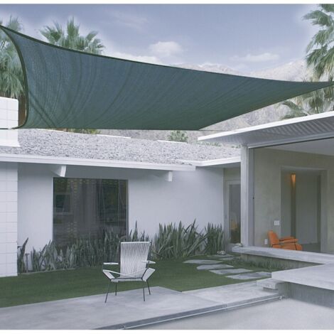Toldo vela permeable cuadrada 3.6x3.6 m verde nortene