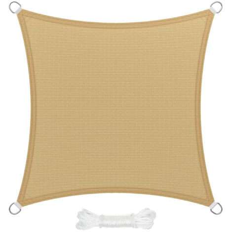 Toldo Vela Sombra Jardin Cuadrada 3,6x3,6 metros Beige