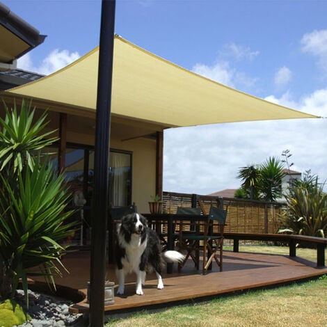 Toldo vela sombra jardin cuadrada 5.0x5.0 metros beige