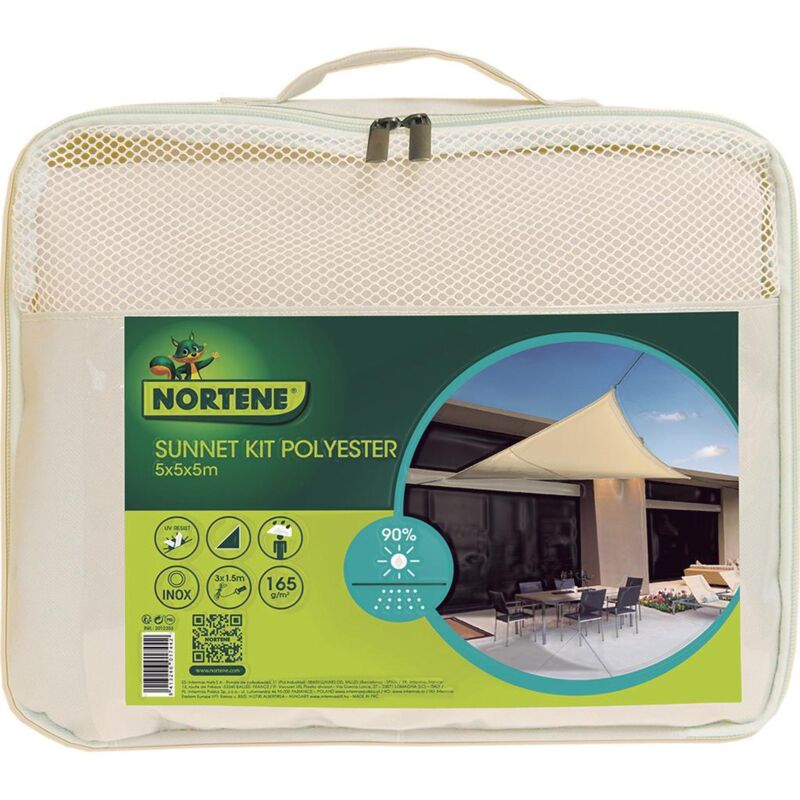 

Kit SunNet Malla Sombreadora Impermeable Beige 3,6m x 3,6m