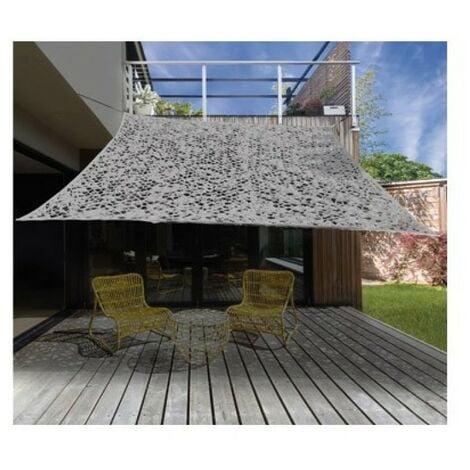 Toldo vela sombreo rectangular camuflaje gris 2x3 m