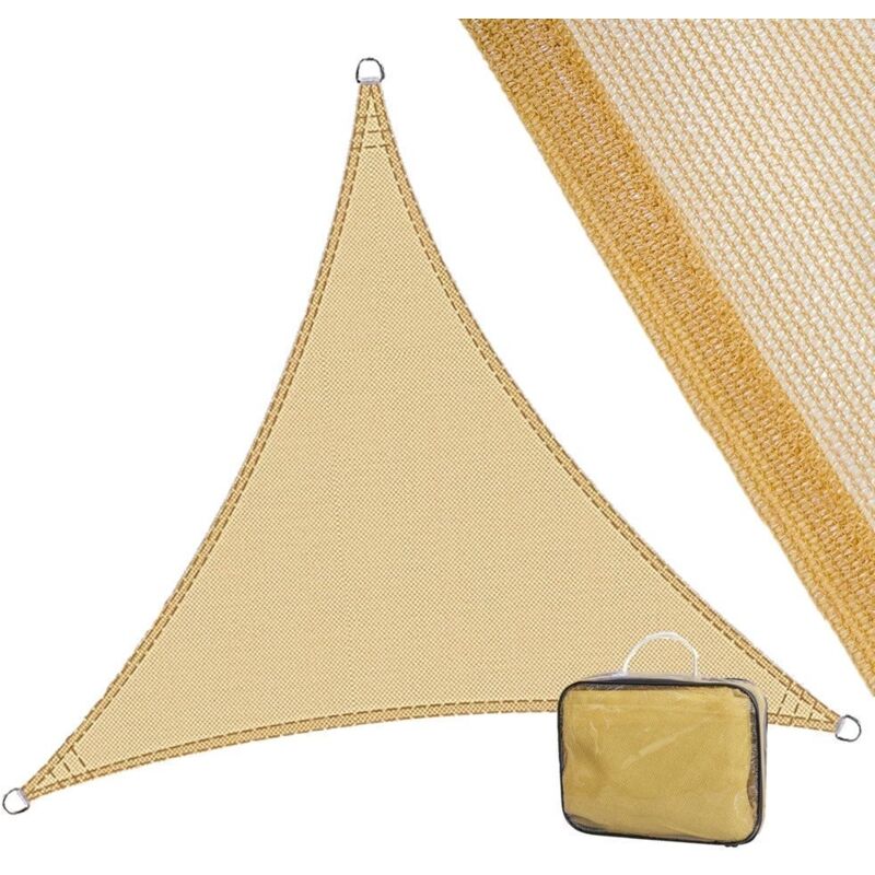 

Toldo vela triangular beige polietileno de 5 metros