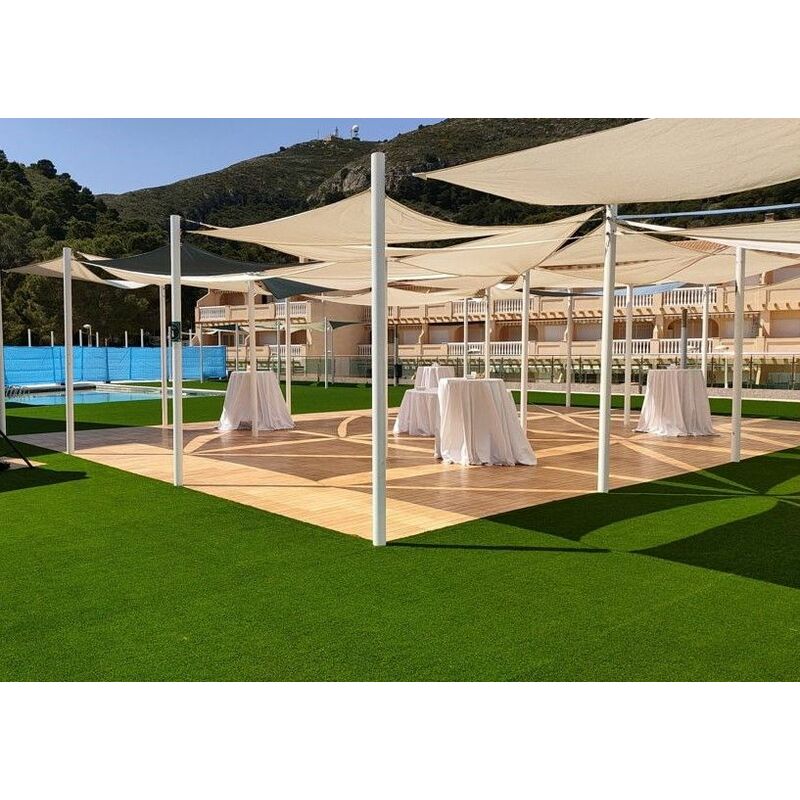 

Toldo tipo vela triangular 3,6x3,6x3,6 mts. Color arena