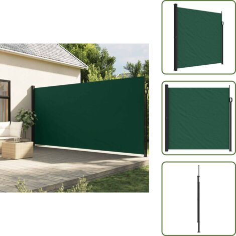 Toldo verde oscuro - vidaXL Toldo lateral retráctil verde oscuro 200x600 cm - Protección solar