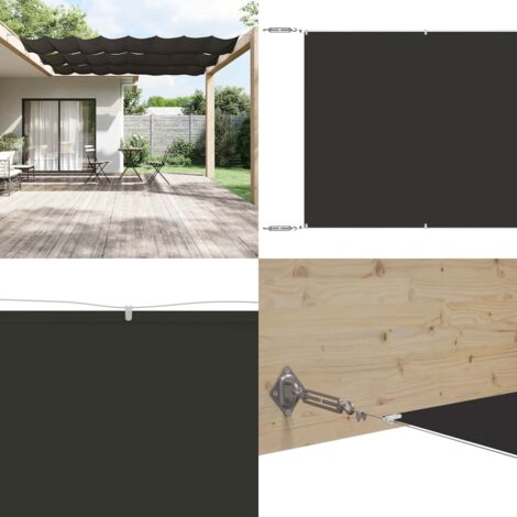 Toldo vertical gris antracita 180x1000 cm tela oxford - Toldo de balcón - Toldo gris antracita
