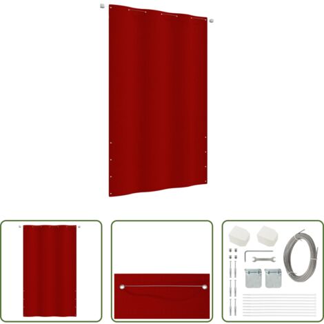 Toldo vertical -  Toldo para balcón de tela oxford rojo 140x240 cm