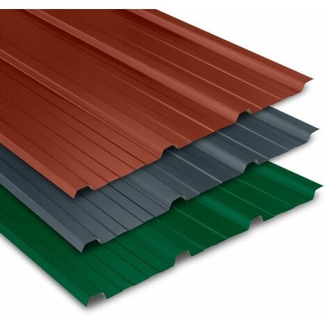 Tôle bac acier 0.50 mm prélaquée multiusage ELDA®  Coloris: Gris Anthracite  RAL 7016 - Dimension: 2100 x 840 mm - 1.76 m²