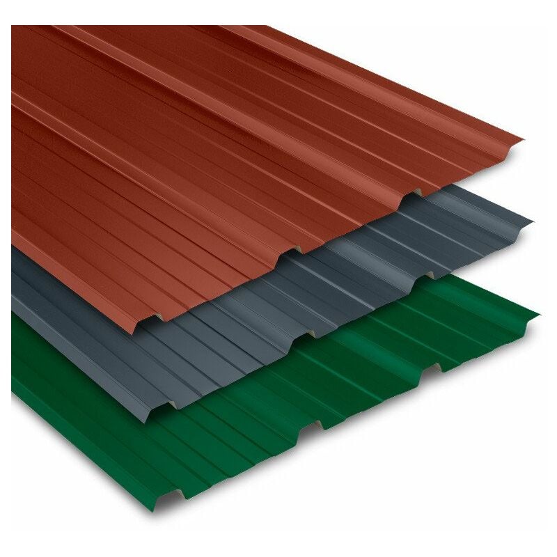 Tôle bac acier 0.50 mm prélaquée multiusage elda® Coloris: Rouge Tuile ral 8012 - Dimension: 2100 x 840 mm - 1.76 m²