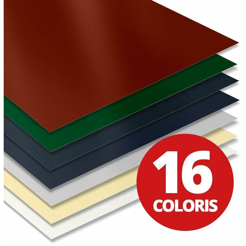 Tôle Plane 2000x1220 mm Acier 0.63 mm Laqué Coloris: Gris clair ral 7035