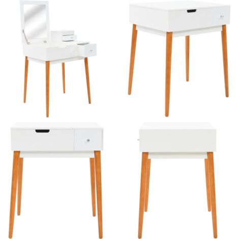 Toletta con Specchio in MDF 60x50x86 cm - Specchio - Armadio