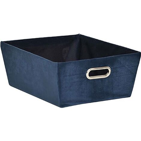 Toletta di velluto h15xp40xp32,5 cm - blu jeans - Tendance