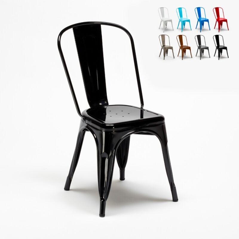 

Tolix sillas industriales metal acero para cocinas y bares Steel One | Negro