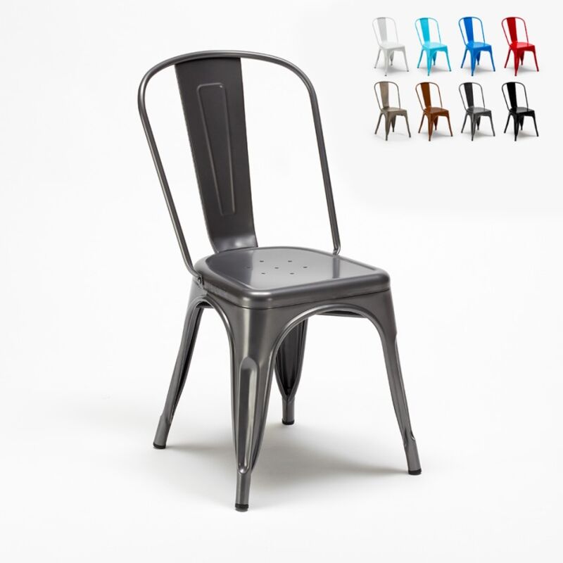 

Tolix sillas industriales metal acero para cocinas y bares Steel One | Gris