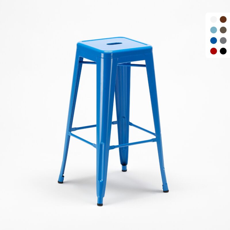 

Tolix Taburete metal acero industrial para bares y cocinas Steel Up | Azul Marino