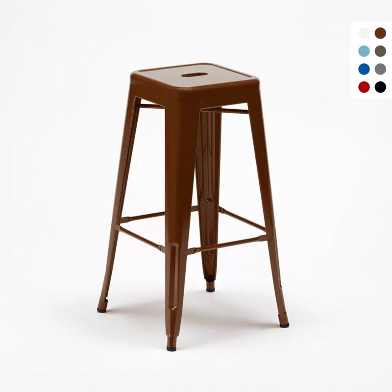 

Tolix Taburete metal acero industrial para bares y cocinas Steel Up | Marrón