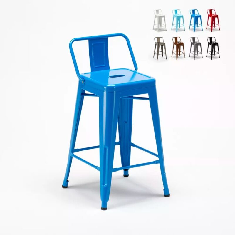 

Tolix Taburete metal y acero de trabajo para cocina bares Steel Top | Azul Marino