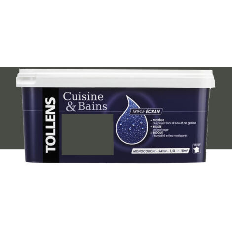 TOLLENS Peinture acrylique "Cuisine & Bains Triple Ecran" 1,5L Bois brûlé - 1,5L