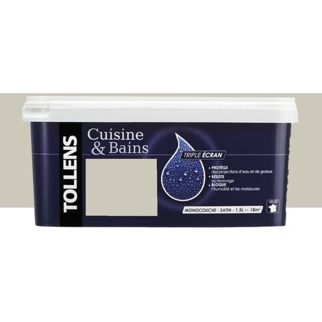 TOLLENS Peinture acrylique "Cuisine & Bains Triple Ecran" 1,5L Sel de Laeso - 1,5L