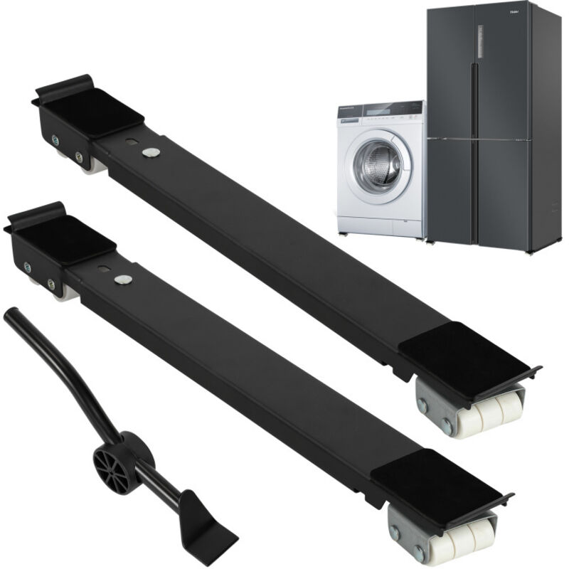 TolleTour 1 paire Socle Lave Linge Ajustable Base Mobile Multifonctionnelle Réglable Meuble Laver pour Lave-linge Réfrigérateur Charge 300kg