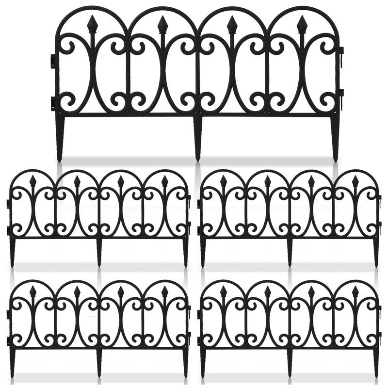 Tolletour - 10 pièces Grasrand Clôture de parterre Bordure de parterre Décoration Éléments de clôture