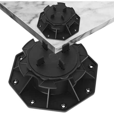 TolleTour 100 Stück Stelzlager 65-140mm Terrassenlager mit Fugenkreuz Stellfuß Höhenverstellbar Plattenlager für Steinplatten, Keramik-, Beton-