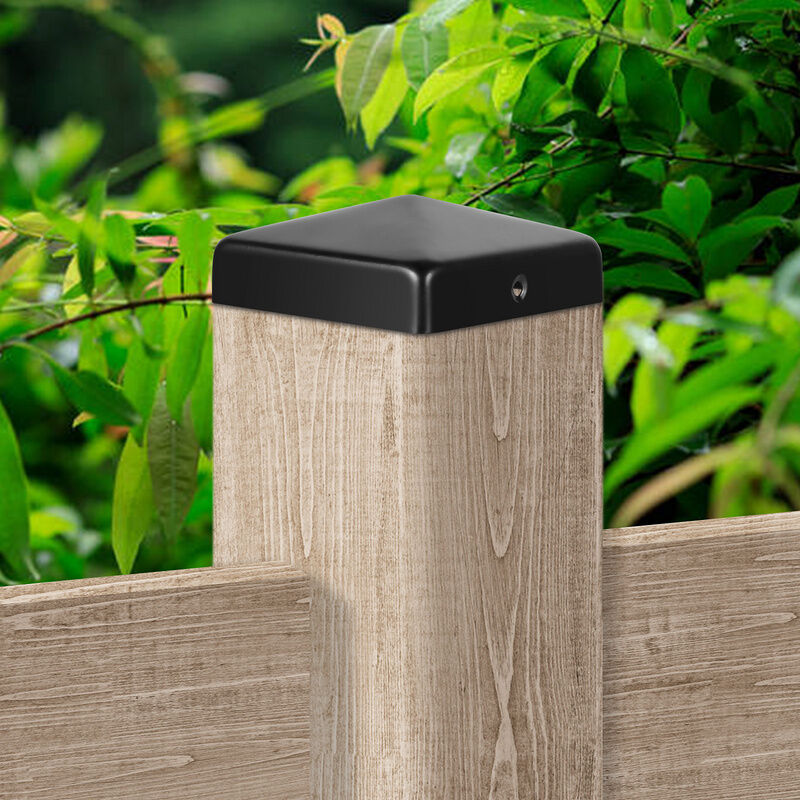 10x Capuchons de poteau Capuchon de clôture Capuchon de poteau noir 71mm - Tolletour