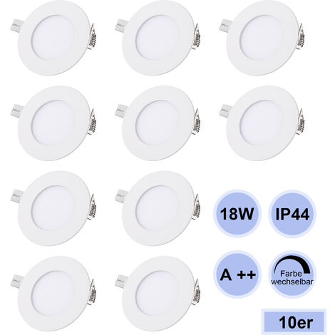 Lot de 10 Spot Encastrable LED Downlight Panel Extra-Plat 18W Blanc Neutre