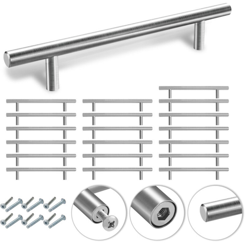Tolletour - Poignées de meuble Poignée de meuble Tiroir Poignée de porte moderne à barre 188x128x12MM 20 pièces