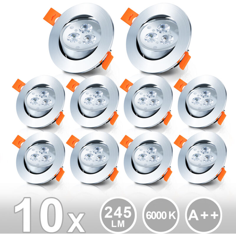 10x spots encastrables led spot encastrable 3W plafonnier spot spot encastrable blanc froid - Tolletour