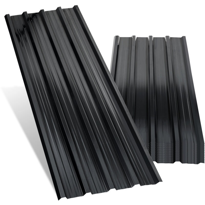 12x Tôles profilées ondulées revêtement mur toit abri de jardin, Vert, 129cm x 46cm = 7.12m² - Tolletour