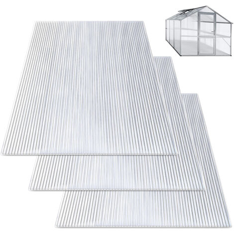 TolleTour 14 lastre in policarbonato alveolare traslucido da 4 mm per serra, 121 x 60,5 cm, superficie 10,25 m², protezione UV