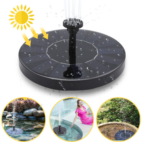 TolleTour 1,5W Solarpumpe Solar Springbrunnen Solar Rund ⌀160mm für Garten, Vogel-Bad, Wasserspiel Dekoration, Teich Solar Fontäne Pumpe
