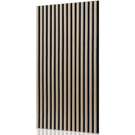 TolleTour 1x paneles semicirculares  - roble blanco - Fieltro negro - 60 x 120 x 2,1 cm