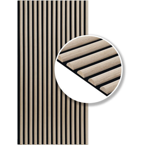 TolleTour 2 pannelli acustici semicircolari Pannelli da parete Pannelli da parete moderni Acustici Parete in legno  Pannelli da parete in MDF 120x60x2,1 cm Colore rovere