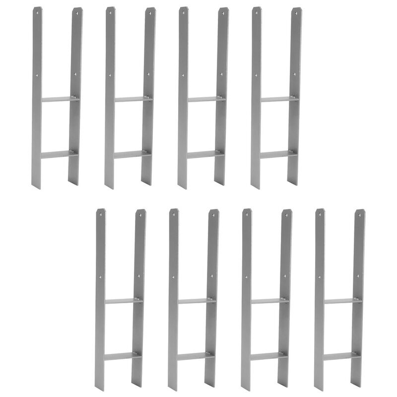 Hengda Ancre de poteau Douille de sol Pied de poteau Support de poteau 81mm Argent 2 pièces