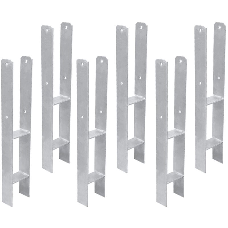 Einfeben Ancrage de poteau Support de poteau en h Ancrage de poteau encastré pour abris de voiture, maisons sur pilotis 6x 81MM