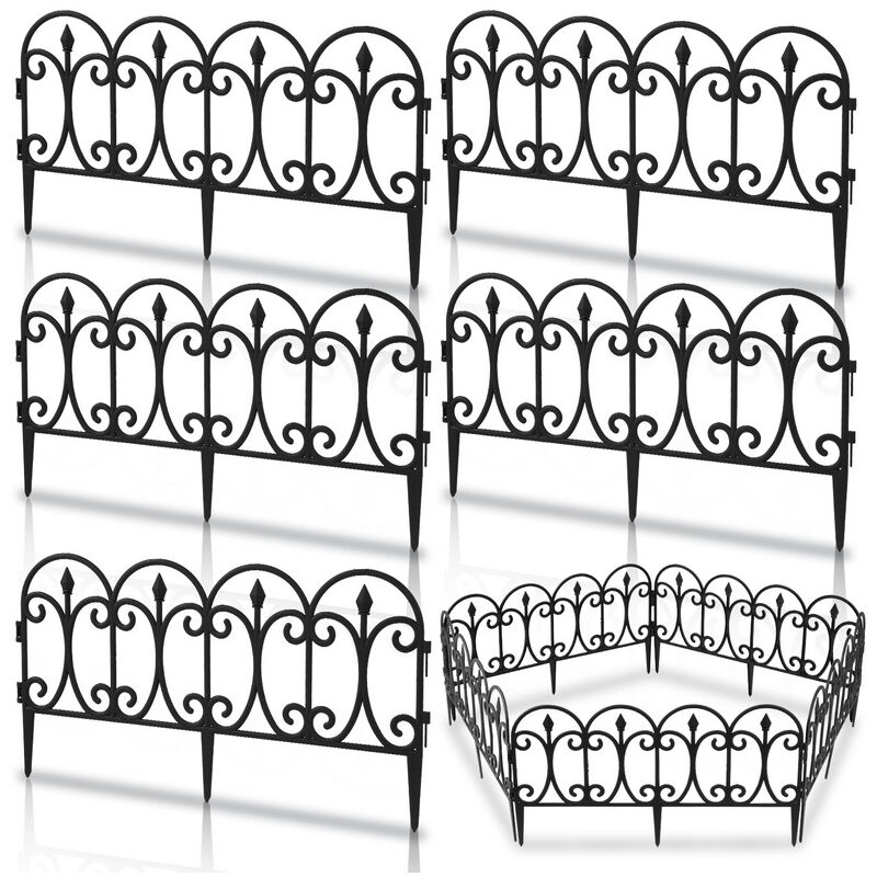 Tolletour - 10X Bordure de pelouse Clôture de parterre Éléments de clôture Jardin Bordure de parterre