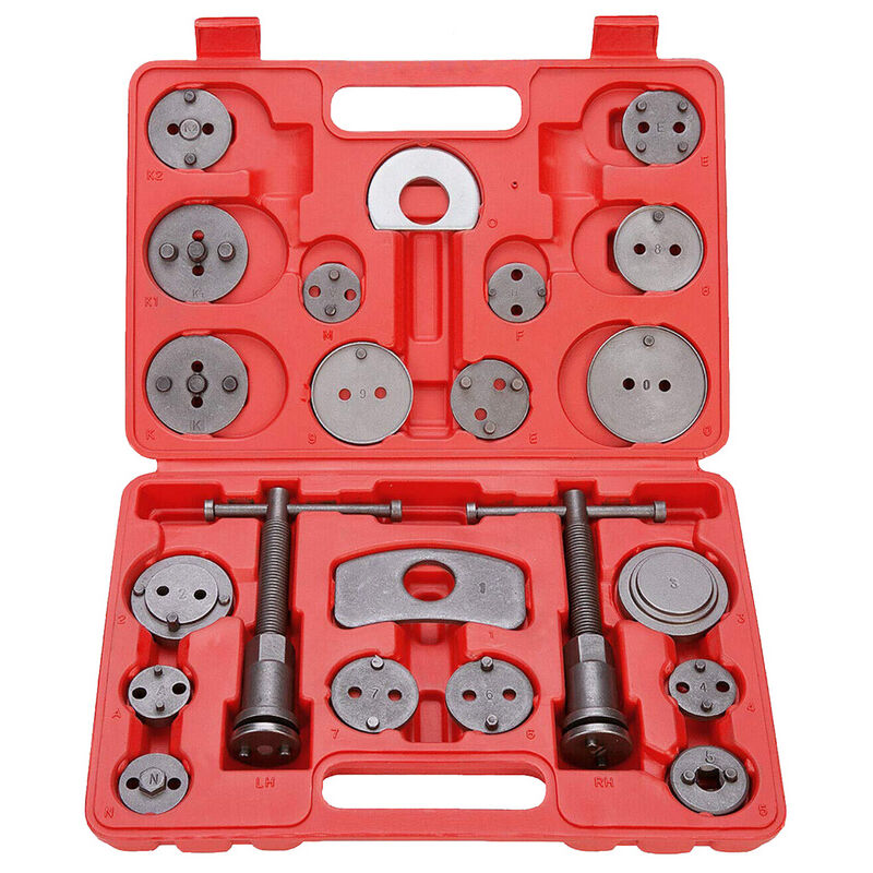 Tolletour - 23PC Coffret Repousse Réinitialisation piston tourner Kit de réinitialisation du piston de frein - Noir